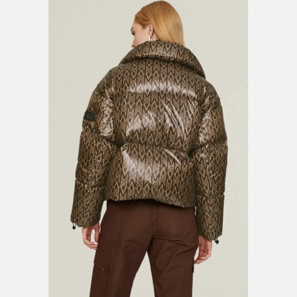 Mackage Mylah Monogram Brown 800+ Puffer Down Jacket - Picture 7 of 16